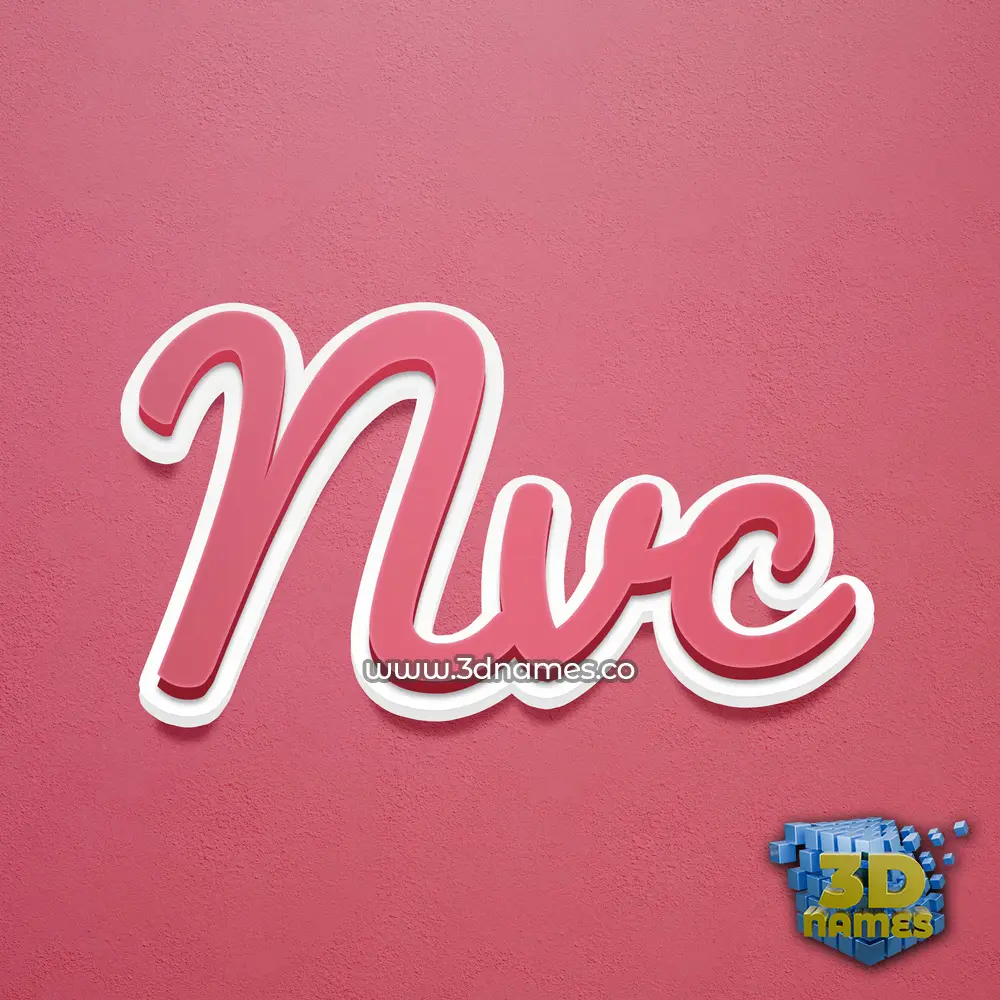 nvc in Red Scribble style - 3D name wallpaper