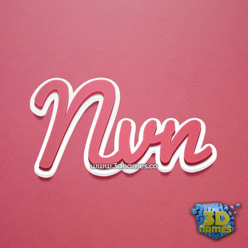 nvn in Red Scribble style - 3D name wallpaper