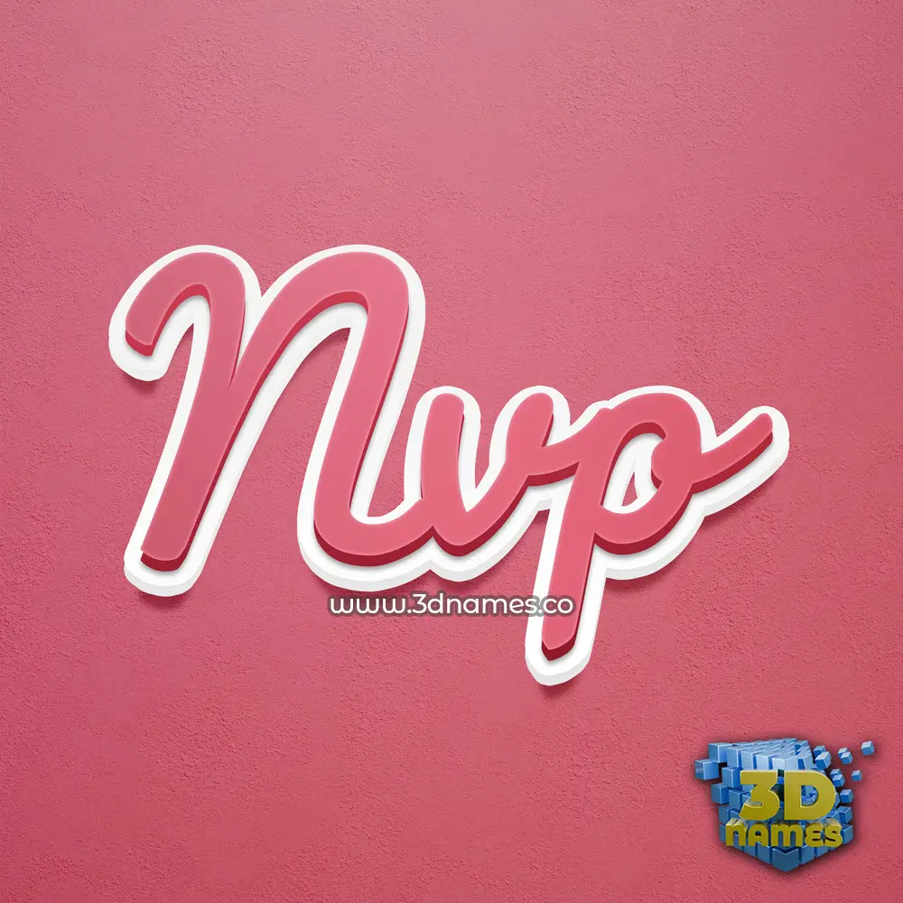 nvp in Red Scribble style - 3D name wallpaper