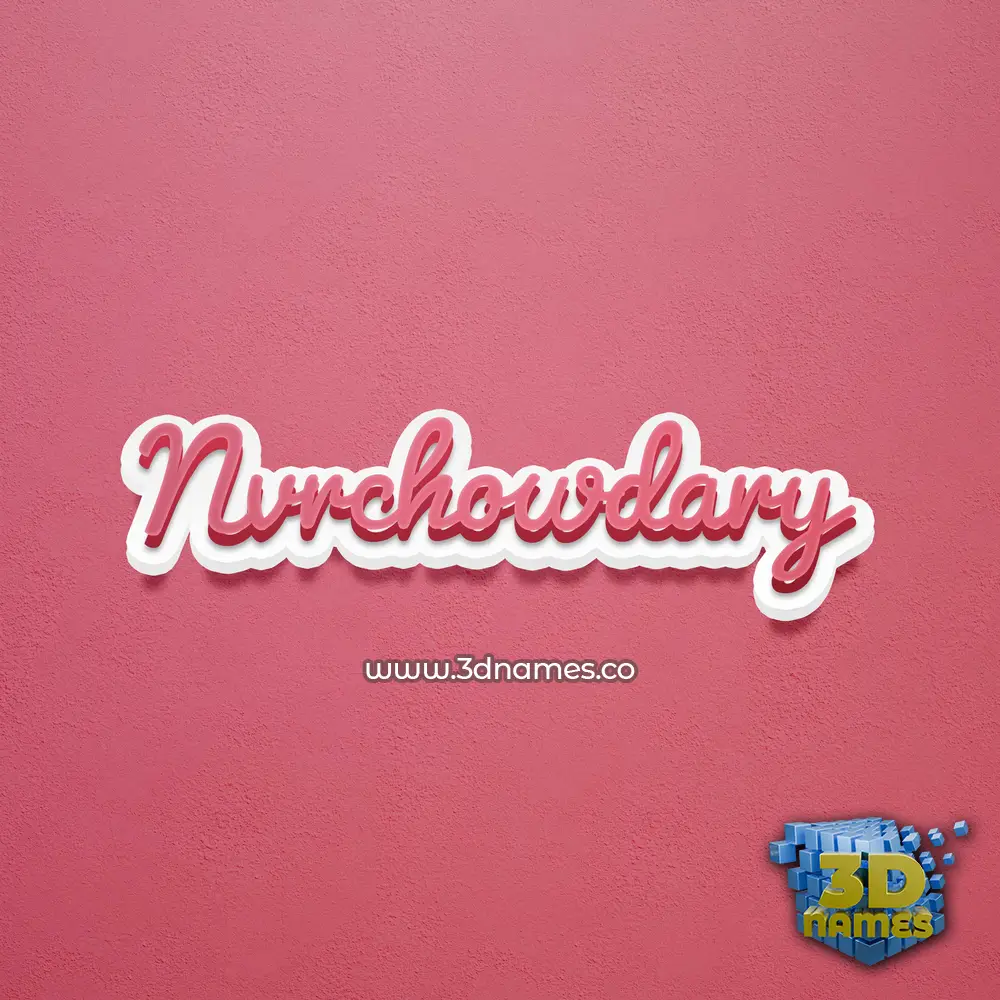 nvrchowdary in Red Scribble style - 3D name wallpaper