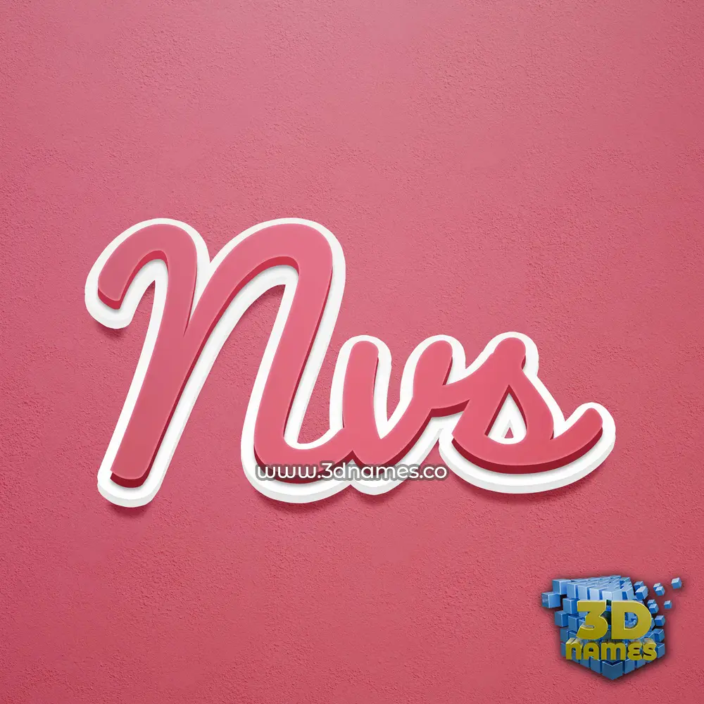 nvs in Red Scribble style - 3D name wallpaper