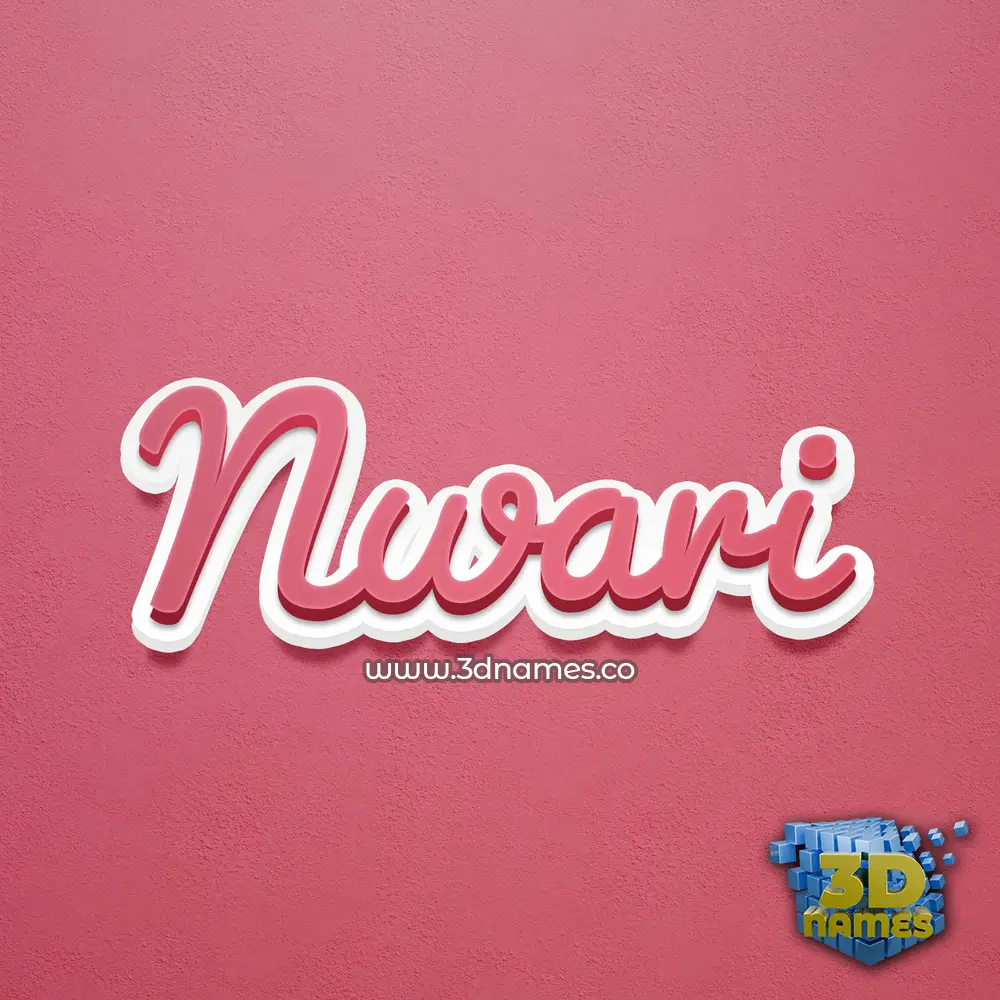 nwari in Red Scribble style - 3D name wallpaper