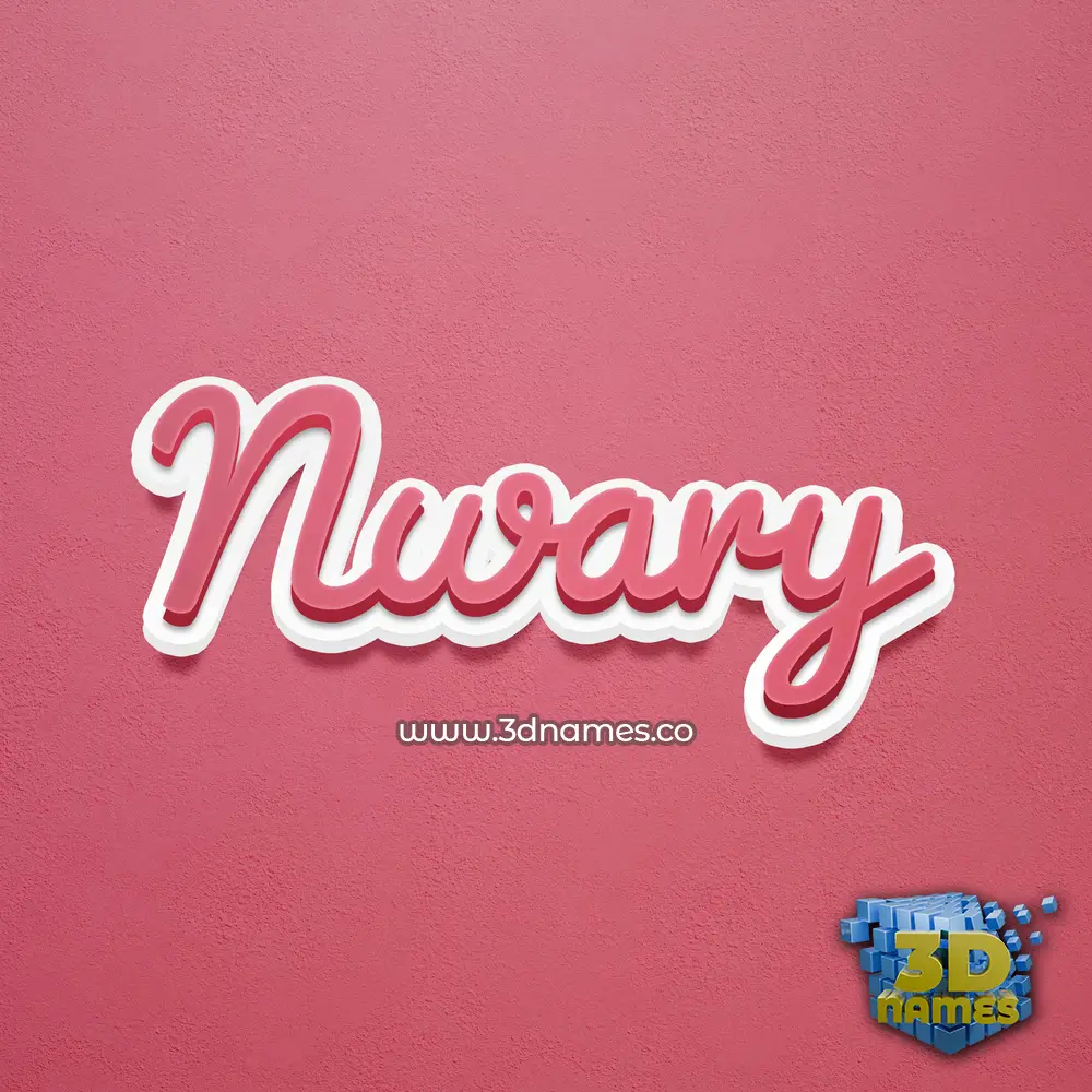 nwary in Red Scribble style - 3D name wallpaper