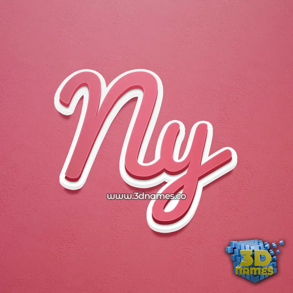 ny in Red Scribble style - 3D name wallpaper