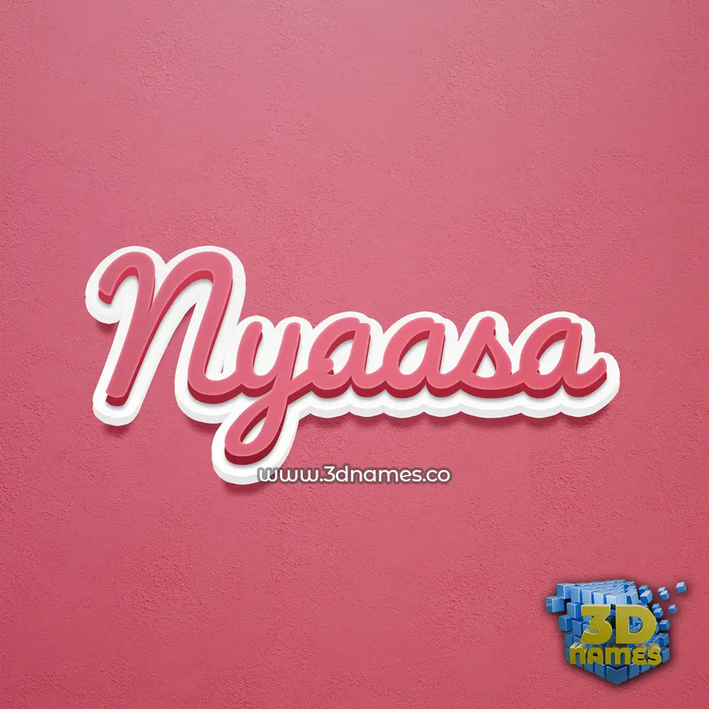 nyaasa in Red Scribble style - 3D name wallpaper