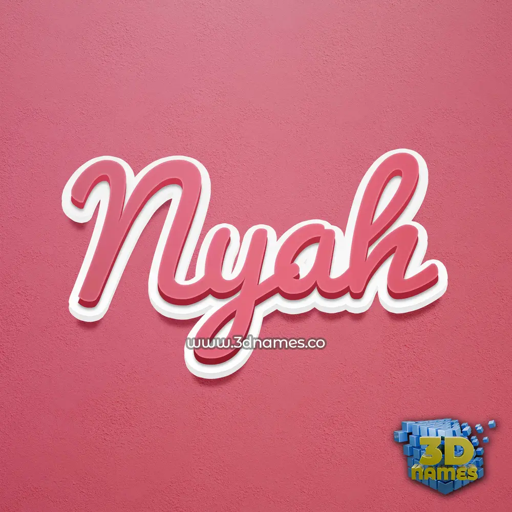 nyah in Red Scribble style - 3D name wallpaper