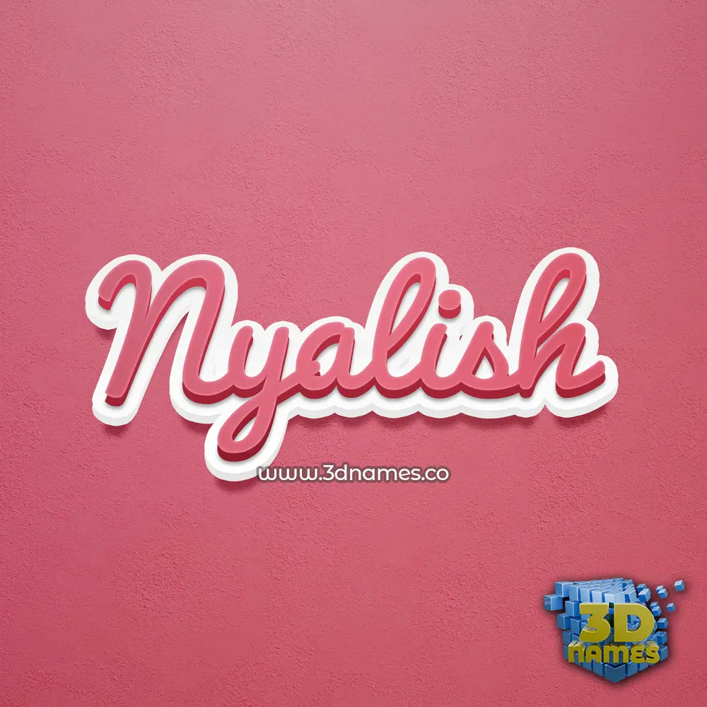 nyalish in Red Scribble style - 3D name wallpaper