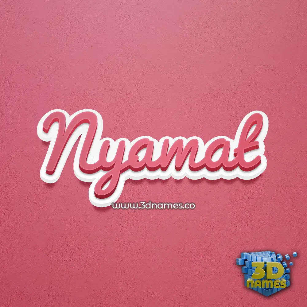 nyamat in Red Scribble style - 3D name wallpaper