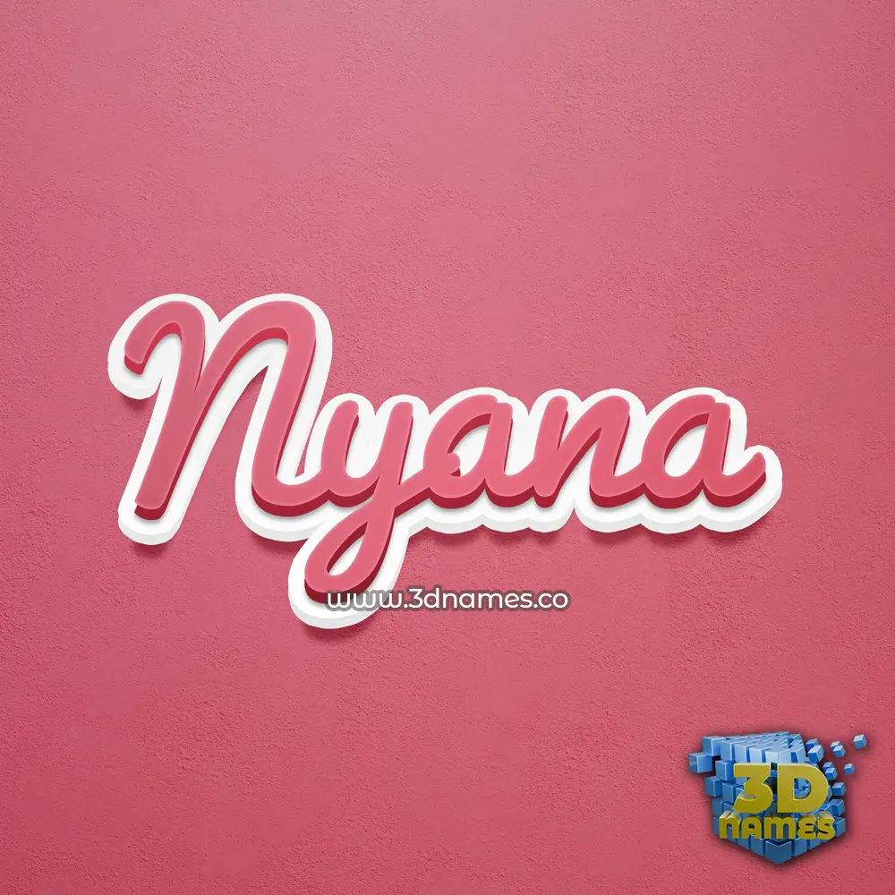 nyana in Red Scribble style - 3D name wallpaper