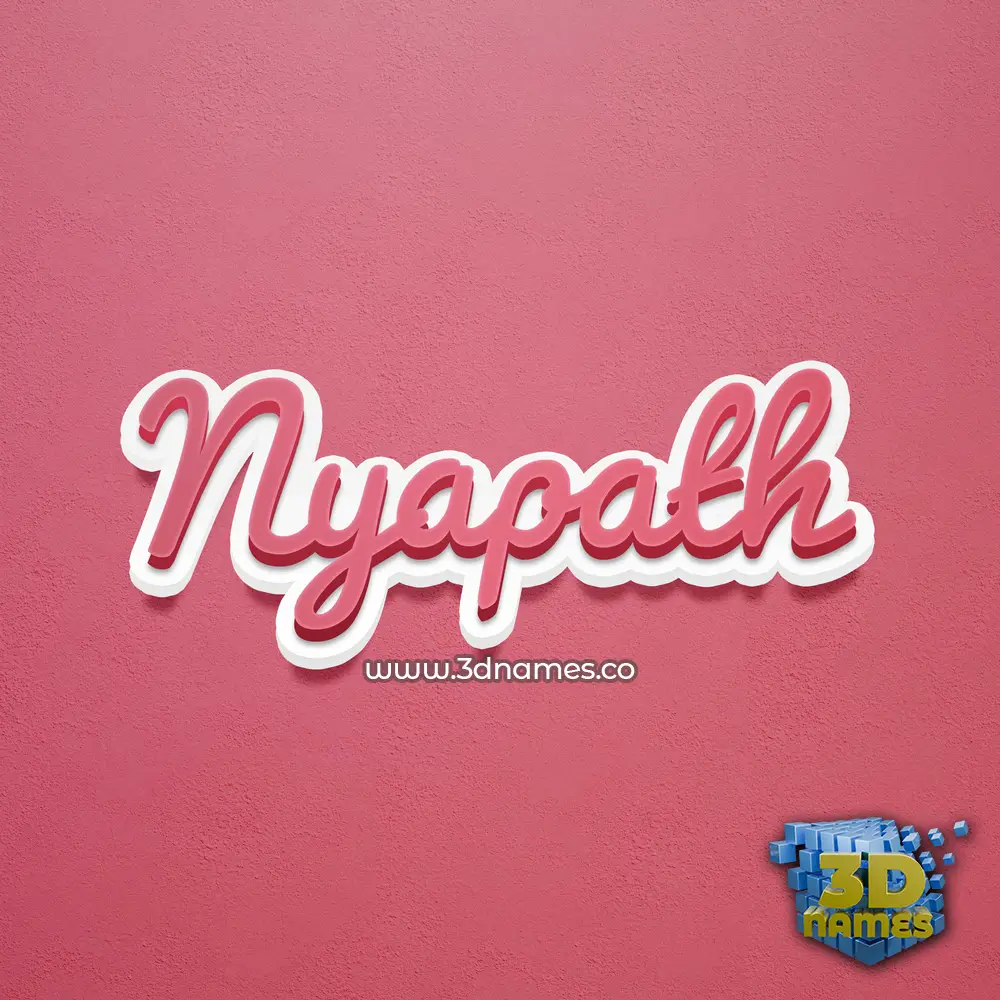 nyapath in Red Scribble style - 3D name wallpaper