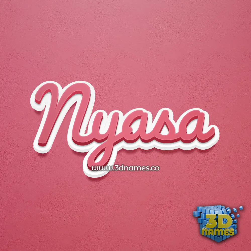 nyasa in Red Scribble style - 3D name wallpaper