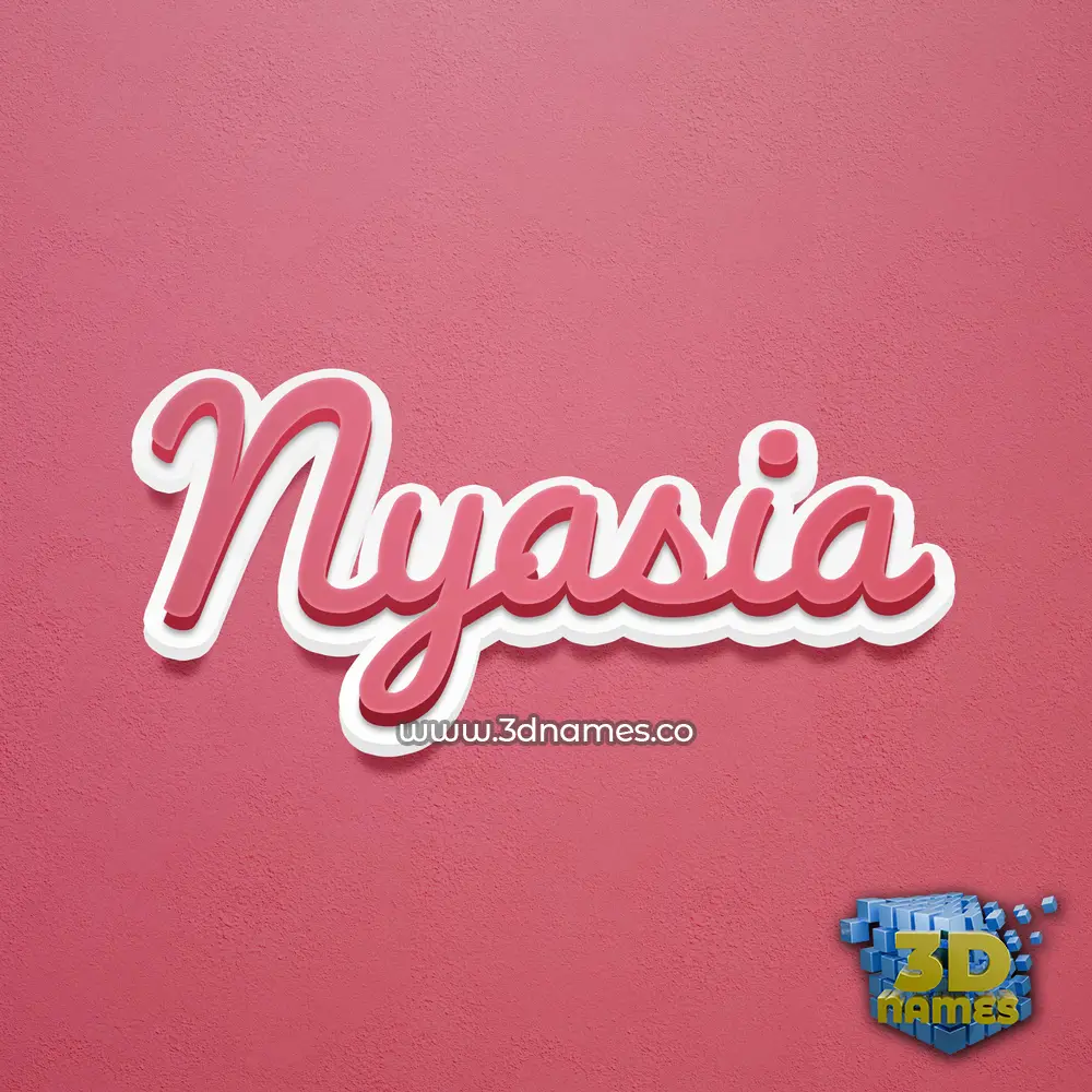 nyasia in Red Scribble style - 3D name wallpaper