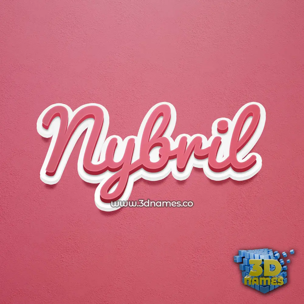 nybril in Red Scribble style - 3D name wallpaper