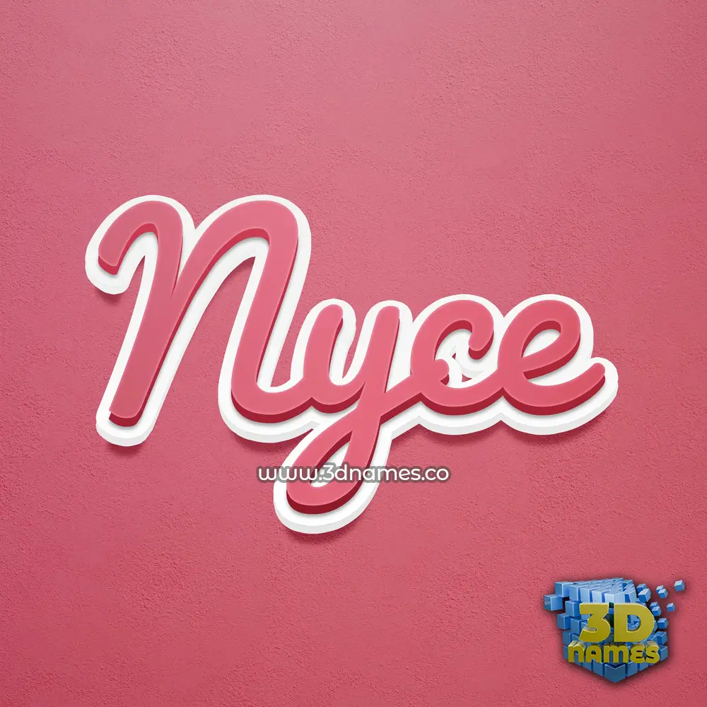 nyce in Red Scribble style - 3D name wallpaper