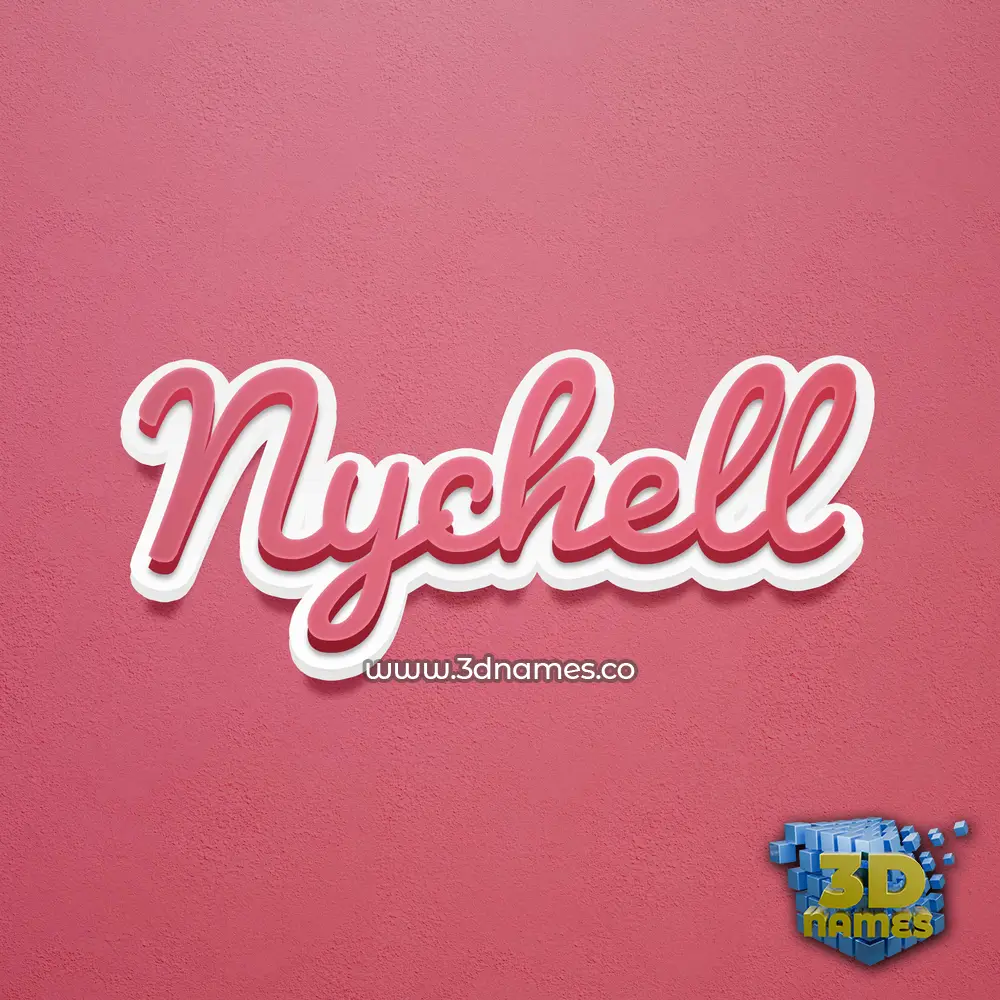 nychell in Red Scribble style - 3D name wallpaper