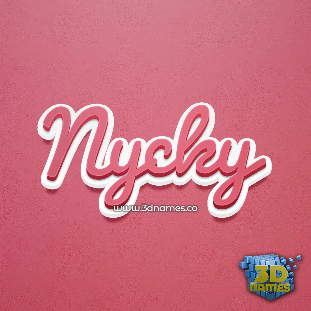 nycky in Red Scribble style - 3D name wallpaper