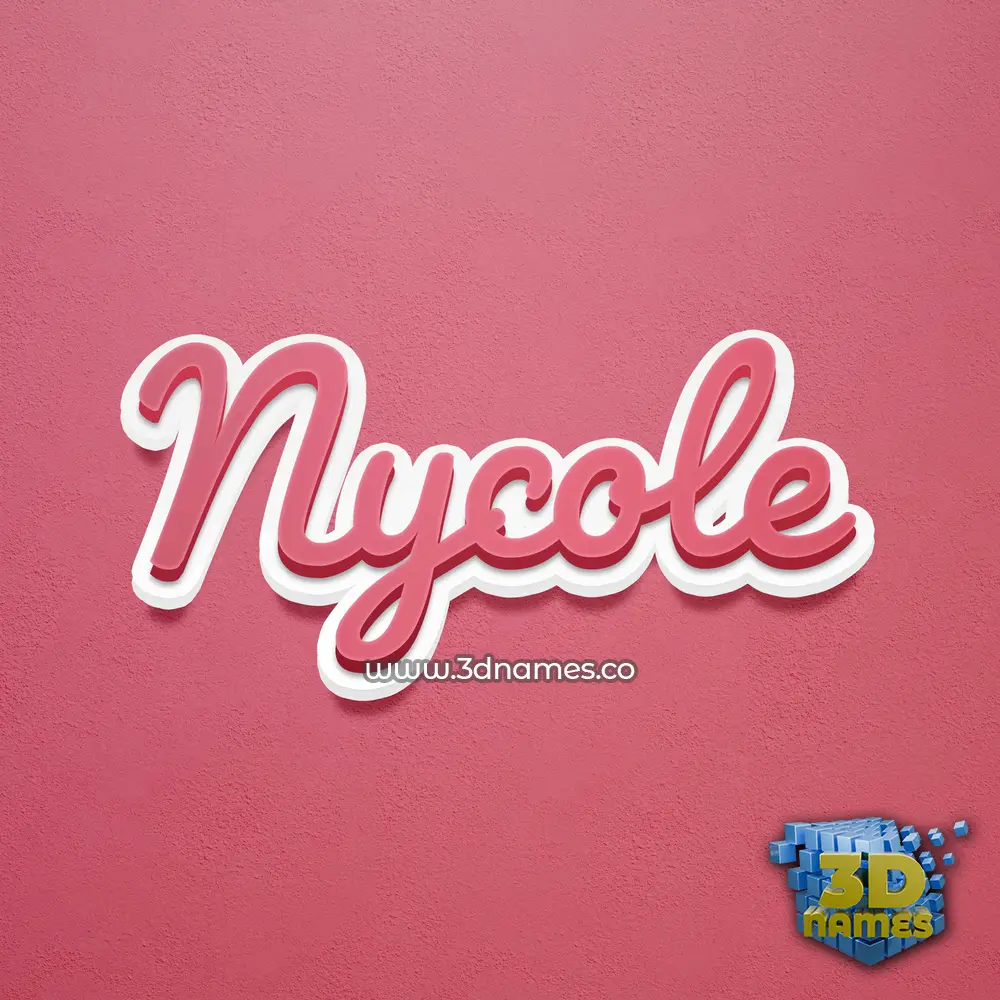 nycole in Red Scribble style - 3D name wallpaper