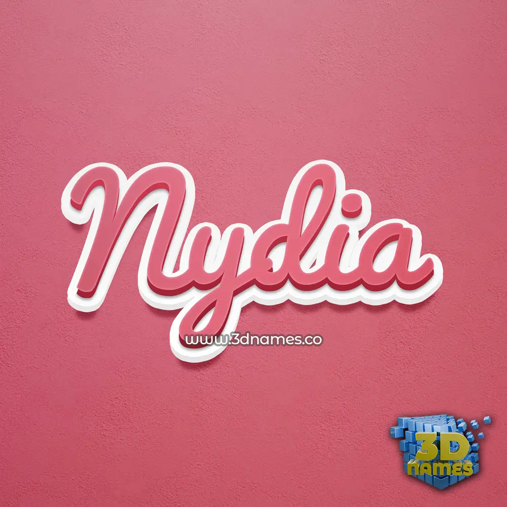 nydia in Red Scribble style - 3D name wallpaper