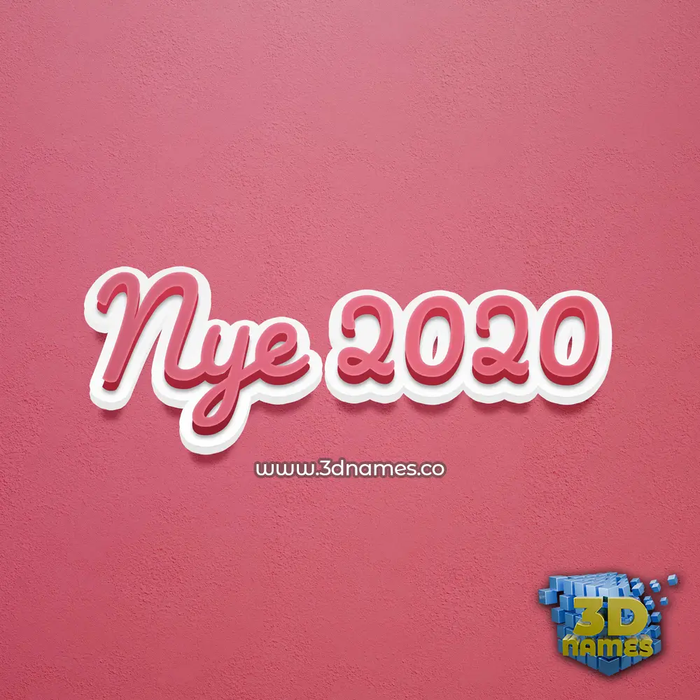 nye 2020 in Red Scribble style - 3D name wallpaper