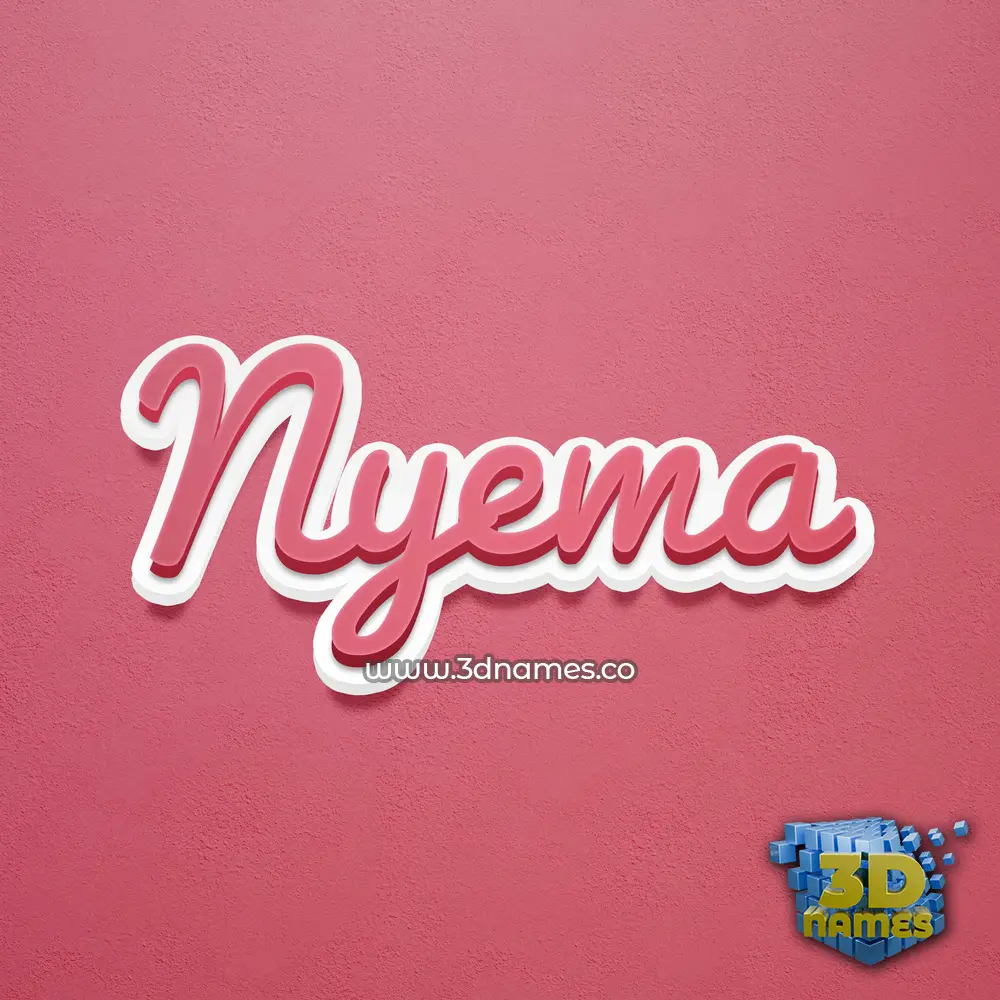 nyema in Red Scribble style - 3D name wallpaper