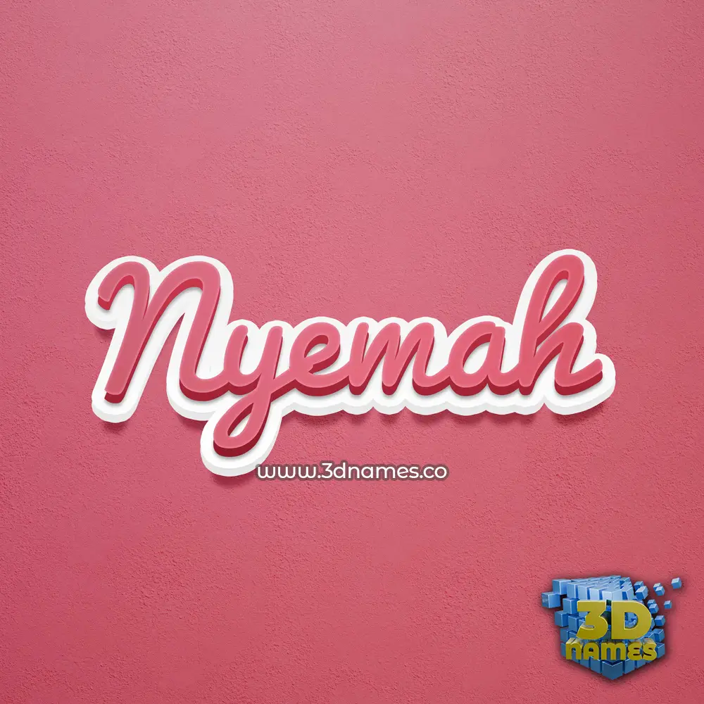 nyemah in Red Scribble style - 3D name wallpaper