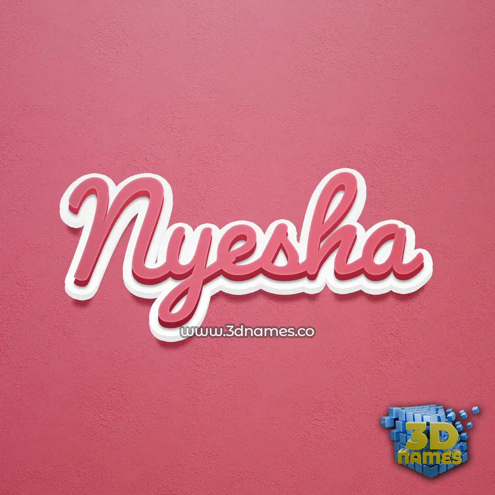 nyesha in Red Scribble style - 3D name wallpaper