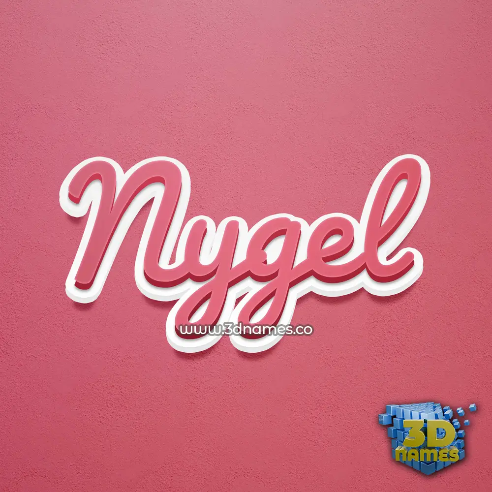 nygel in Red Scribble style - 3D name wallpaper