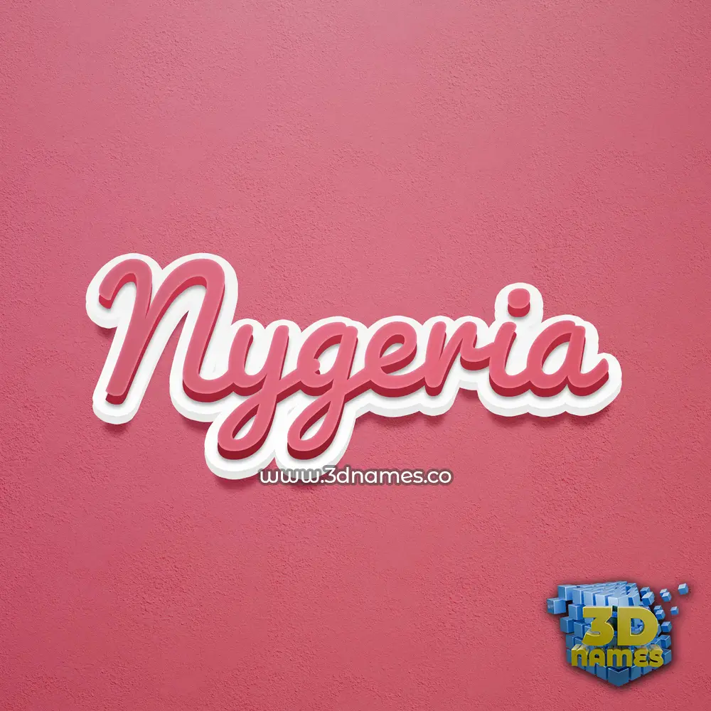 nygeria in Red Scribble style - 3D name wallpaper