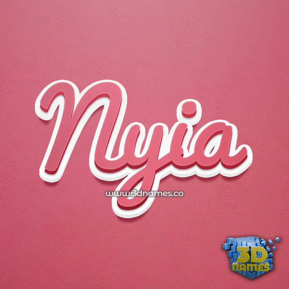 nyia in Red Scribble style - 3D name wallpaper