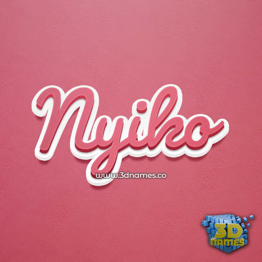 nyiko in Red Scribble style - 3D name wallpaper