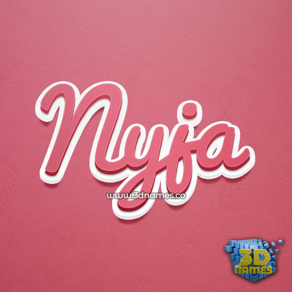 nyja in Red Scribble style - 3D name wallpaper