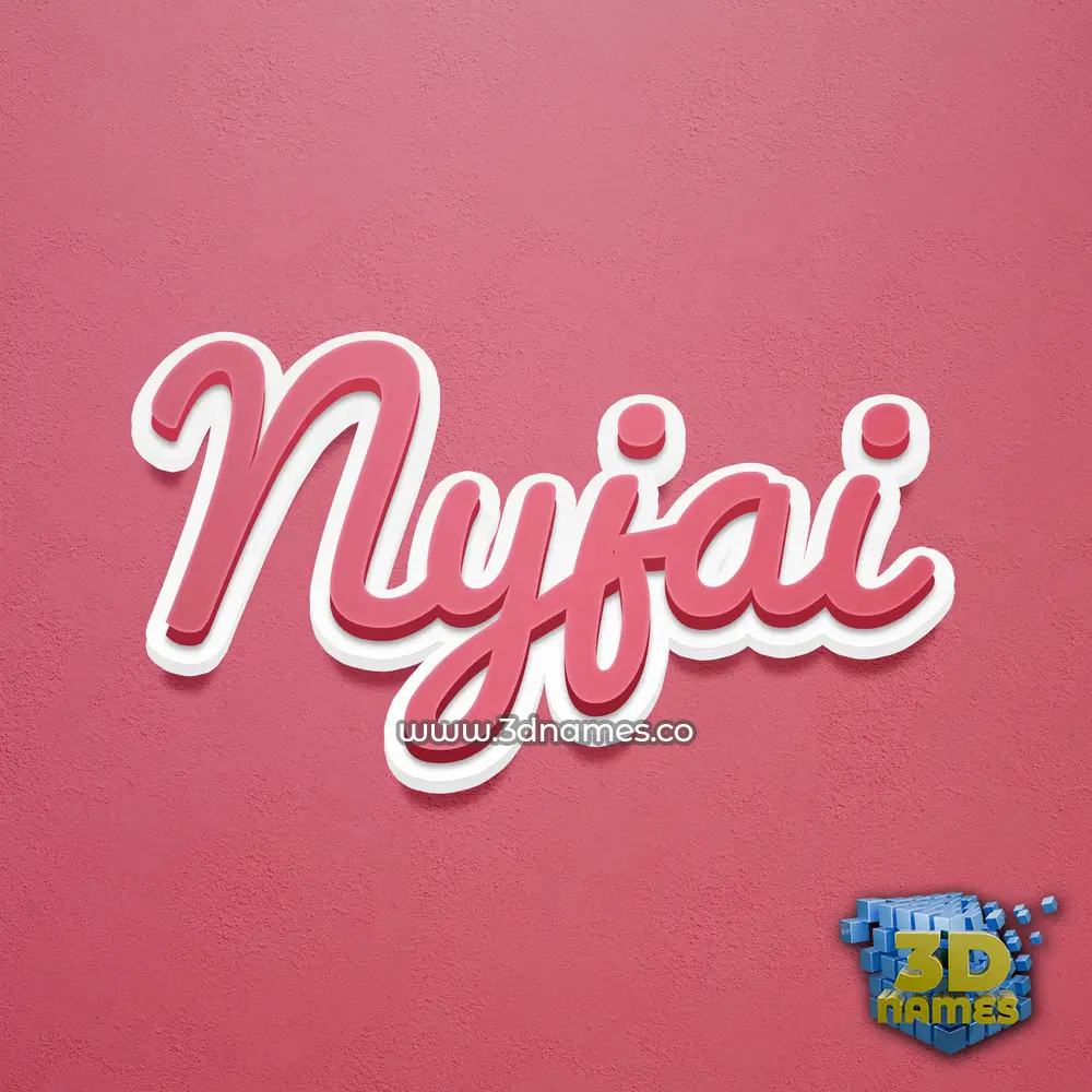 nyjai in Red Scribble style - 3D name wallpaper