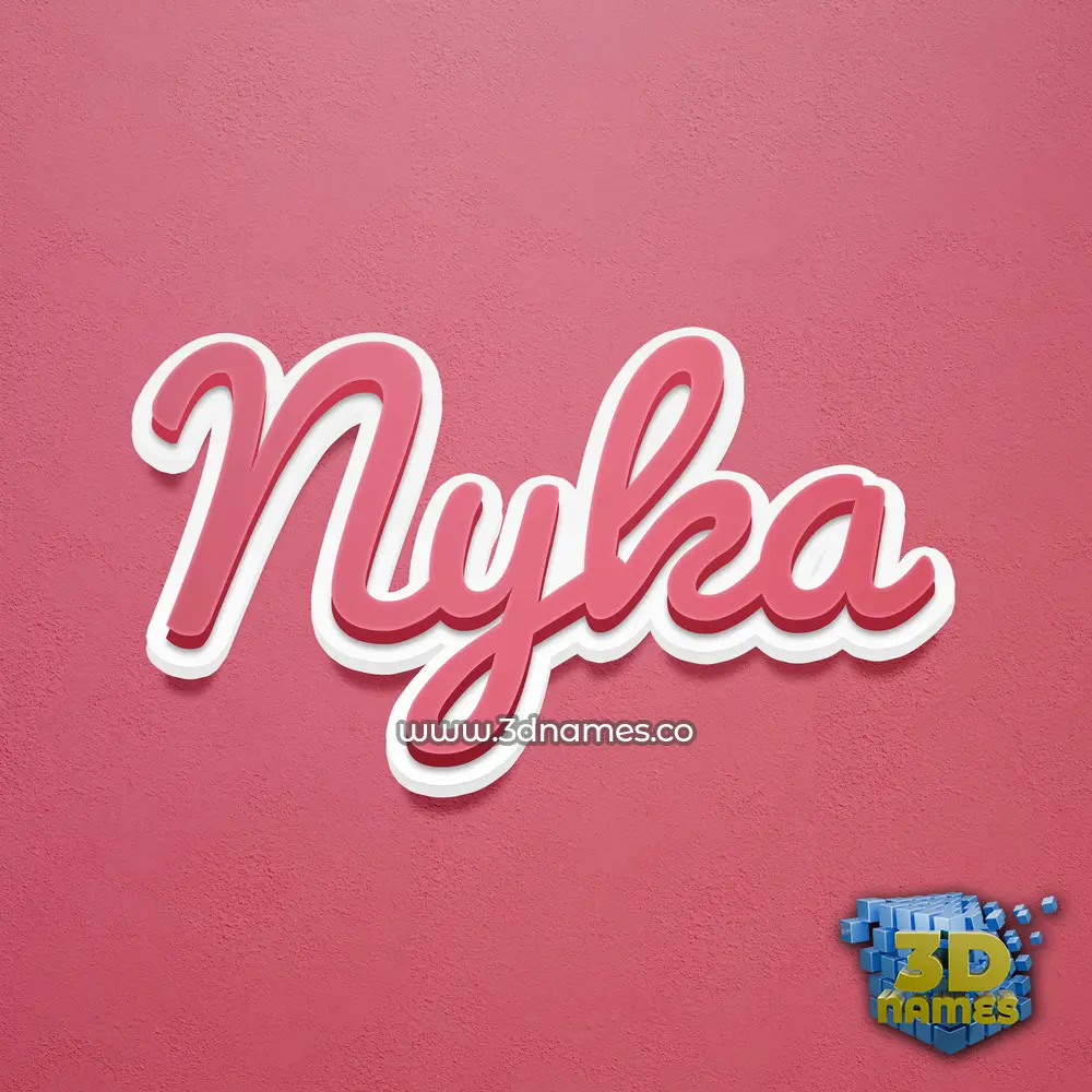 nyka in Red Scribble style - 3D name wallpaper