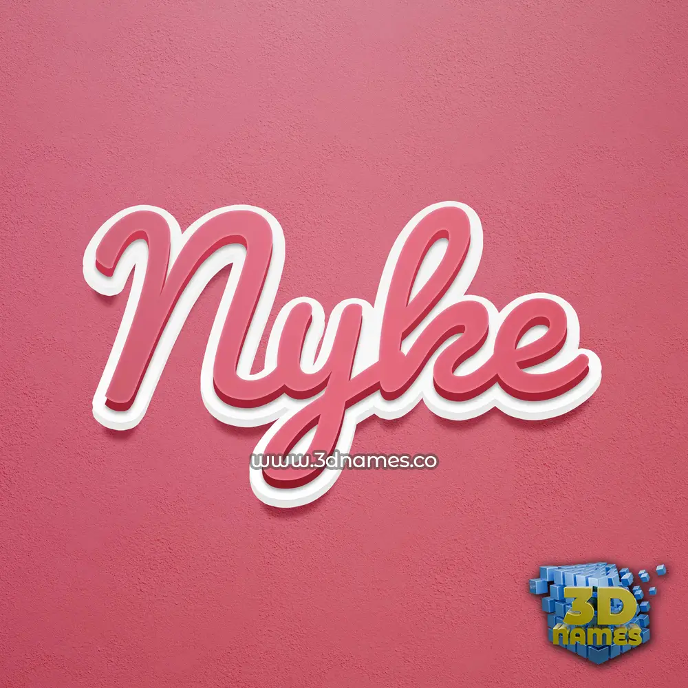 nyke in Red Scribble style - 3D name wallpaper