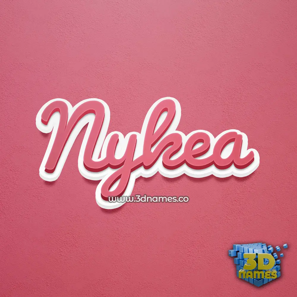 nykea in Red Scribble style - 3D name wallpaper