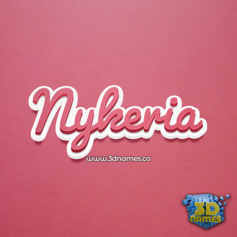 nykeria in Red Scribble style - 3D name wallpaper