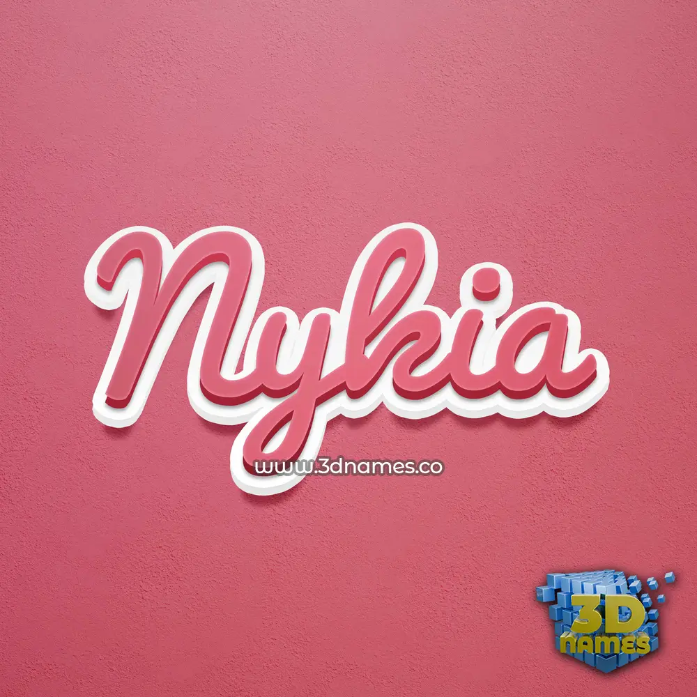 nykia in Red Scribble style - 3D name wallpaper