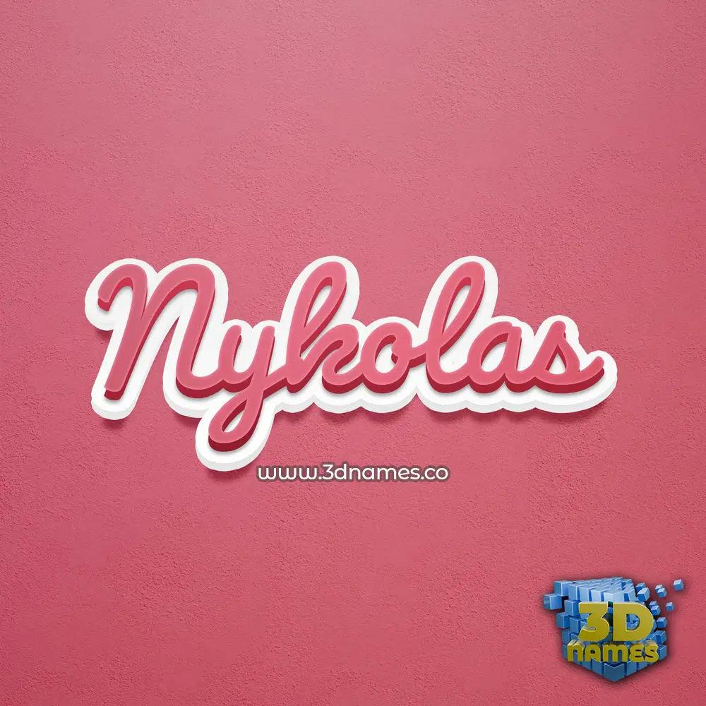nykolas in Red Scribble style - 3D name wallpaper