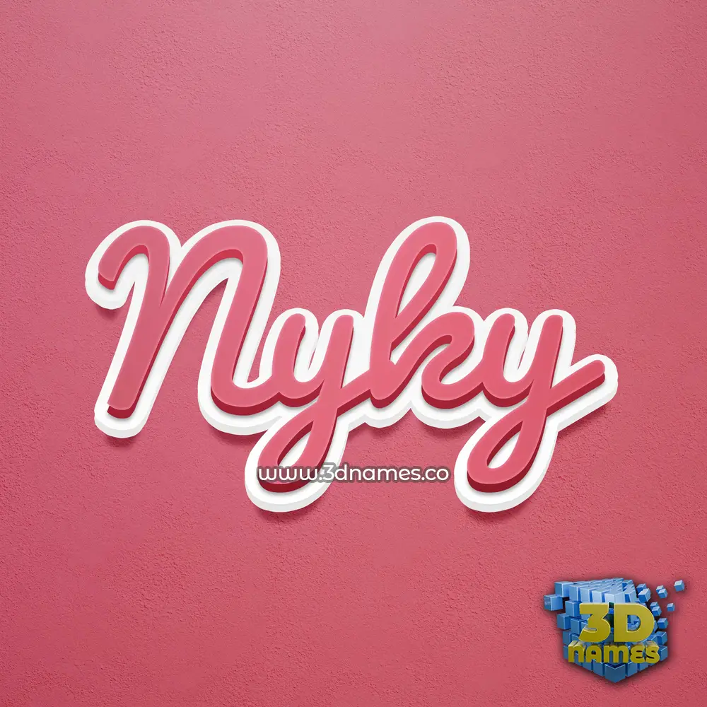nyky in Red Scribble style - 3D name wallpaper