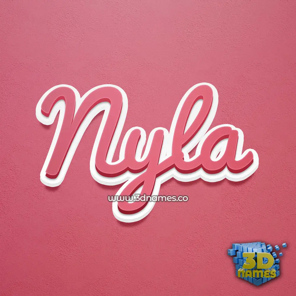 nyla in Red Scribble style - 3D name wallpaper