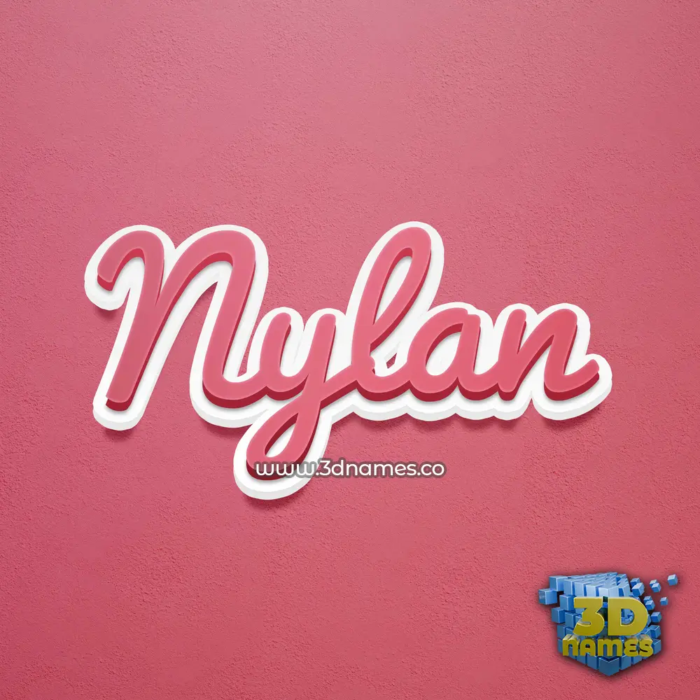 nylan in Red Scribble style - 3D name wallpaper
