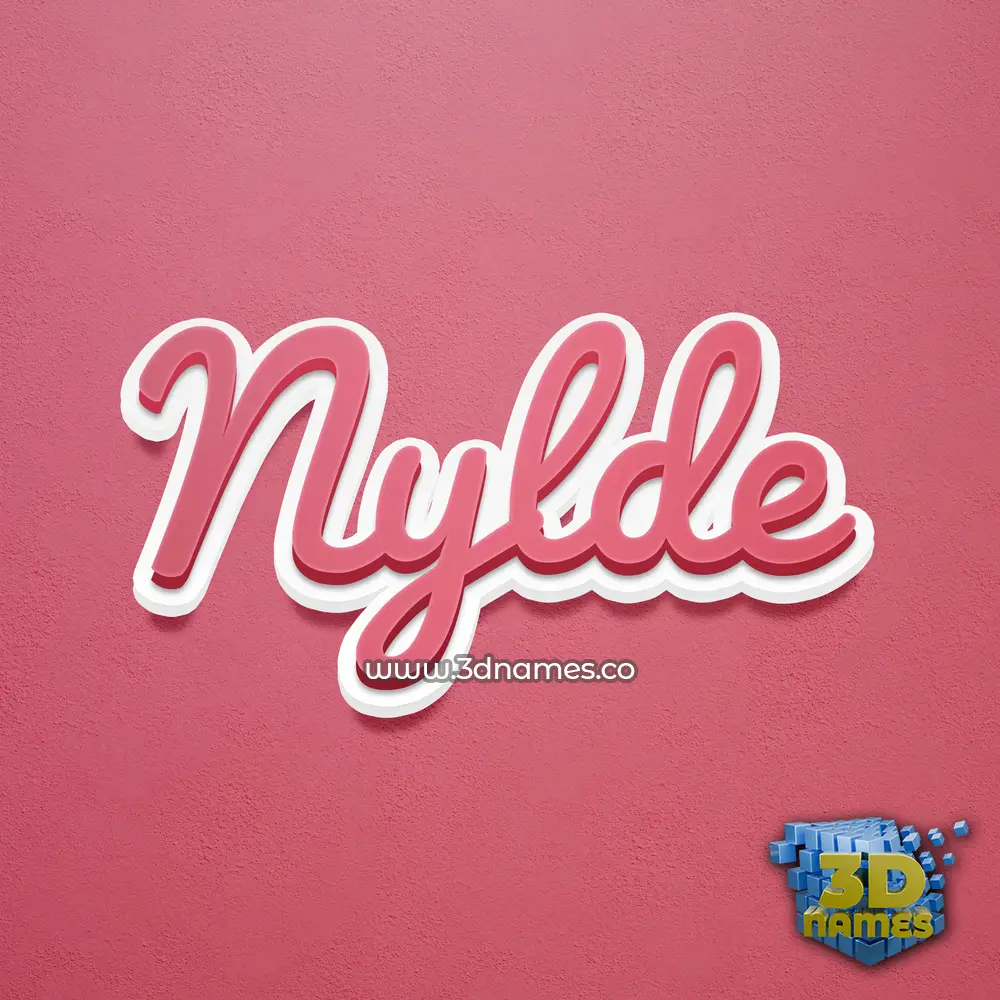 nylde in Red Scribble style - 3D name wallpaper