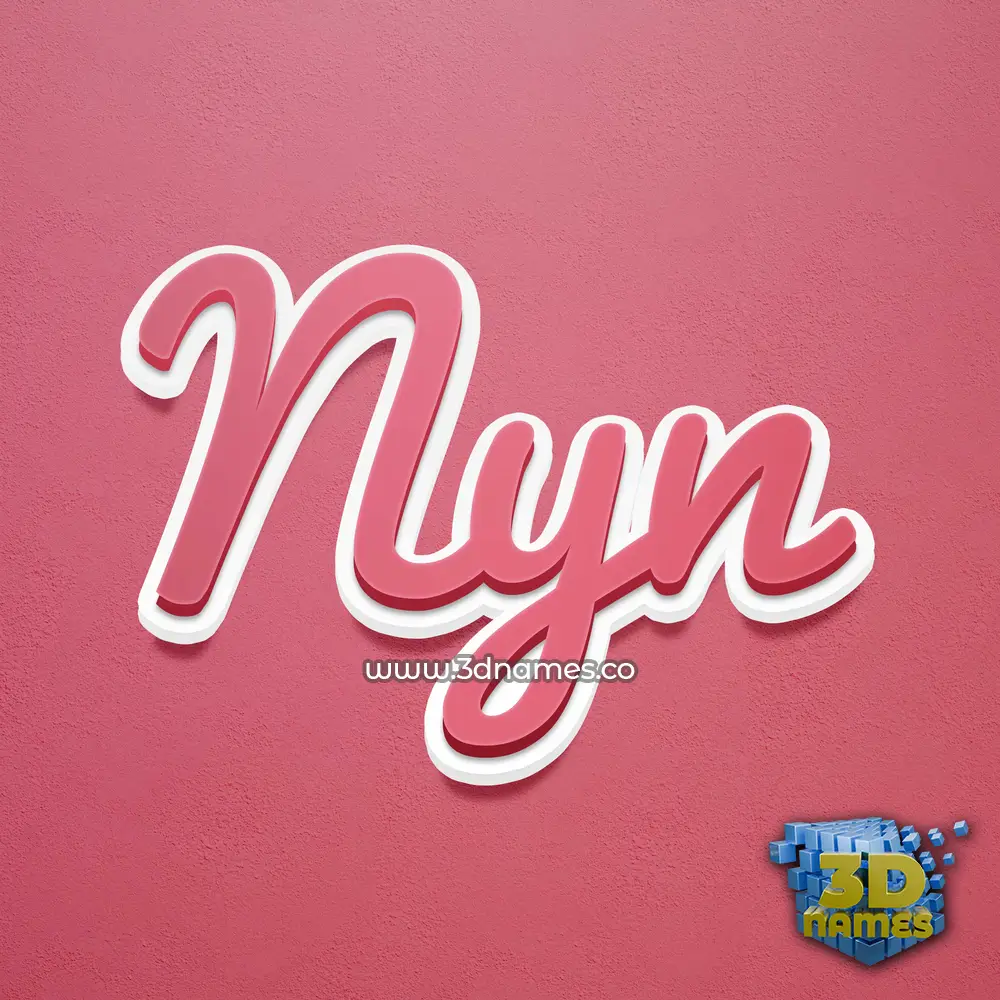 nyn in Red Scribble style - 3D name wallpaper