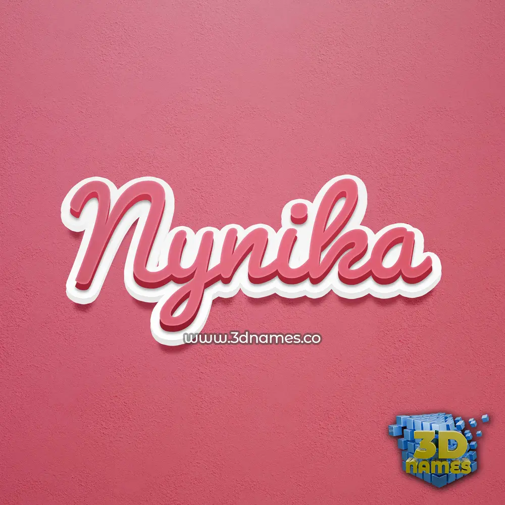 nynika in Red Scribble style - 3D name wallpaper