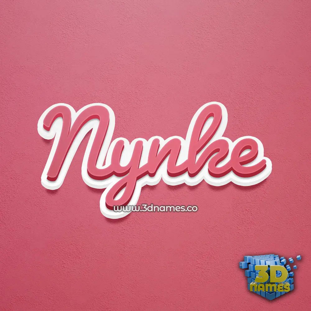 nynke in Red Scribble style - 3D name wallpaper