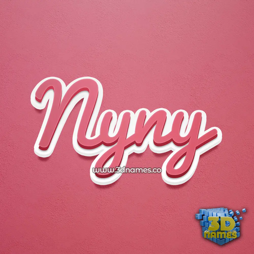 nyny in Red Scribble style - 3D name wallpaper
