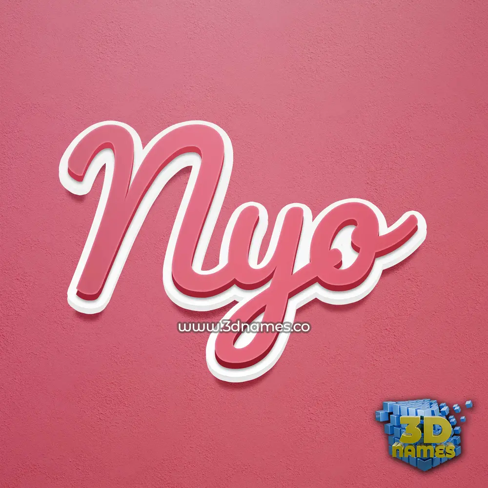 nyo in Red Scribble style - 3D name wallpaper