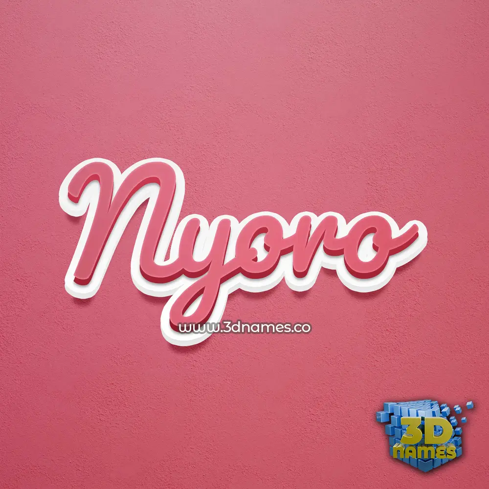 nyoro in Red Scribble style - 3D name wallpaper