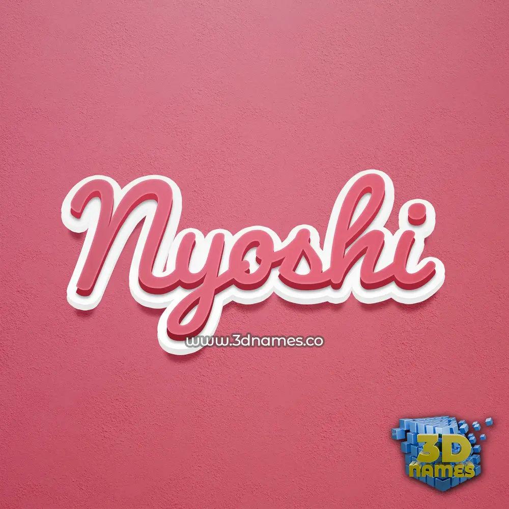 nyoshi in Red Scribble style - 3D name wallpaper