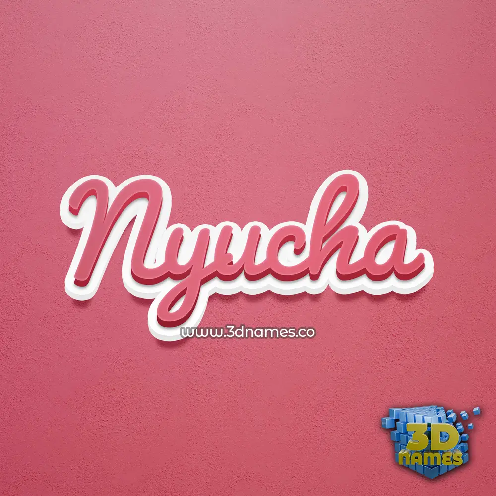 nyucha in Red Scribble style - 3D name wallpaper